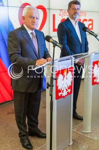  26.09.2015 WARSZAWA<br />KONFERENCJA PRASOWA LESZKA MILLERA I JANUSZA PALIKOTA<br />N/Z JANUSZ PALIKOT LESZEK MILLER<br /> 