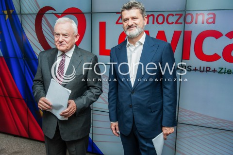  26.09.2015 WARSZAWA<br />KONFERENCJA PRASOWA LESZKA MILLERA I JANUSZA PALIKOTA<br />N/Z JANUSZ PALIKOT LESZEK MILLER<br /> 