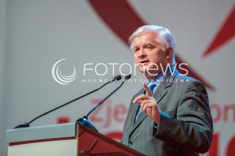  04.10.2015 LODZ<br />KONWENCJA WYBORCZA ZJEDNOCZONEJ LEWICY<br />PREZENTACJA KANDYDATKI NA PREMIERA<br />N/Z WLODZIMIERZ CIMOSZEWICZ<br /> 