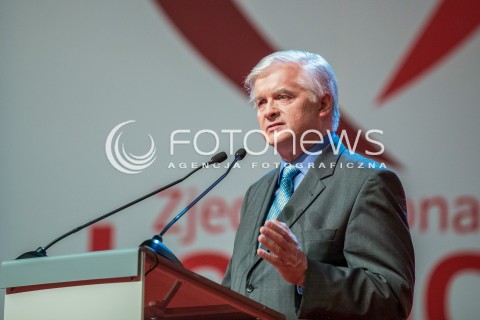  04.10.2015 LODZ<br />KONWENCJA WYBORCZA ZJEDNOCZONEJ LEWICY<br />PREZENTACJA KANDYDATKI NA PREMIERA<br />N/Z WLODZIMIERZ CIMOSZEWICZ<br /> 