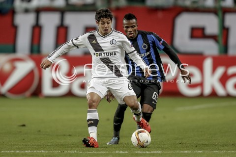  22.10.2015 WARSZAWA PILKA NOZNA <br />FOOTBALL POLISH LIGA EUROPY STADION LEGII <br />MECZ LEGIA WARSZAWA - CLUB BRUGGE<br />N/Z BOLINGOLI MBOMBO GUILHERME<br /> 
