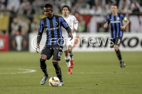  22.10.2015 WARSZAWA PILKA NOZNA <br />FOOTBALL POLISH LIGA EUROPY STADION LEGII <br />MECZ LEGIA WARSZAWA - CLUB BRUGGE<br />N/Z BOLINGOLI MBOMBO <br /> 