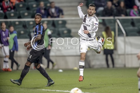  22.10.2015 WARSZAWA PILKA NOZNA <br />FOOTBALL POLISH LIGA EUROPY STADION LEGII <br />MECZ LEGIA WARSZAWA - CLUB BRUGGE<br />N/Z IVAN TRICKOVSKI<br /> 