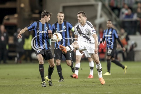  22.10.2015 WARSZAWA PILKA NOZNA <br />FOOTBALL POLISH LIGA EUROPY STADION LEGII <br />MECZ LEGIA WARSZAWA - CLUB BRUGGE<br />N/Z TOMASZ JODLOWIEC<br /> 
