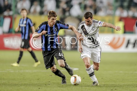  22.10.2015 WARSZAWA PILKA NOZNA <br />FOOTBALL POLISH LIGA EUROPY STADION LEGII <br />MECZ LEGIA WARSZAWA - CLUB BRUGGE<br />N/Z NEMANJA NIKOLIC BRANDON MECHELE<br /> 