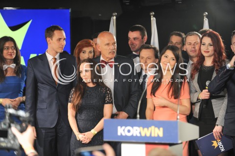  25.10.2015 WARSZAWA <br />WIECZOR WYBORCZY PARTII KORWIN<br />N/Z JANUSZ KORWIN MIKKE SZTAB WYBORCZY<br /> 