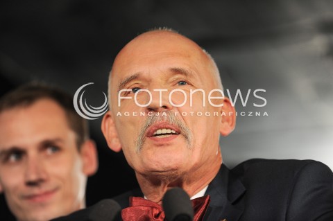  25.10.2015 WARSZAWA <br />WIECZOR WYBORCZY PARTII KORWIN<br />N/Z JANUSZ KORWIN MIKKE<br /> 