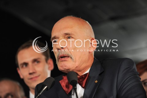  25.10.2015 WARSZAWA <br />WIECZOR WYBORCZY PARTII KORWIN<br />N/Z JANUSZ KORWIN MIKKE<br /> 
