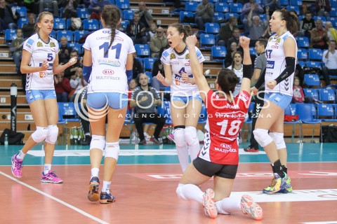  31.10.2015 RZESZOW<br />SIATKOWKA ORLEN LIGA 2015/2016 WOMEN VOLLEYBALL POLAND POLISH ORLENLIGA LEAGUE SEASON 2015/2016<br />MECZ DEVELOPRES SKYRES RZESZOW - TAURON MKS DABROWA GORNICZA <br />N/Z MAGDALENA HAWRYLA VESELA BONCHEVA AGATA SKIBA LUCYNA BOREK RADOSC EMOCJE <br /> 