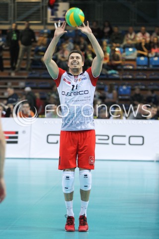  04.11.2015 RZESZOW POLAND<br />SIATKOWKA LIGA MISTRZOW <br />MEN CEV VOLLEYBALL CHAMPIONS LEAGUE 2015/2016<br />MATCH ASSECO RESOVIA - DRAGONS LUGANO <br />N/Z FABIAN DRZYZGA SYLWETKA <br /> 