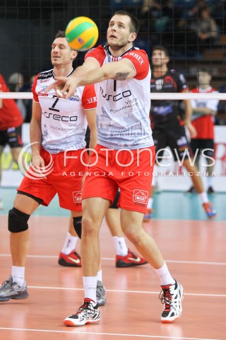  04.11.2015 RZESZOW POLAND<br />SIATKOWKA LIGA MISTRZOW <br />MEN CEV VOLLEYBALL CHAMPIONS LEAGUE 2015/2016<br />MATCH ASSECO RESOVIA - DRAGONS LUGANO <br />N/Z BARTOSZ KUREK SYLWETKA <br /> 