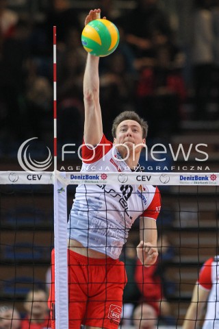  04.11.2015 RZESZOW POLAND<br />SIATKOWKA LIGA MISTRZOW <br />MEN CEV VOLLEYBALL CHAMPIONS LEAGUE 2015/2016<br />MATCH ASSECO RESOVIA - DRAGONS LUGANO <br />N/Z JOCHEN SCHOPS SYLWETKA ATAK<br /> 