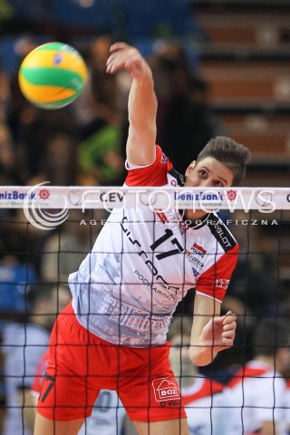  04.11.2015 RZESZOW POLAND<br />SIATKOWKA LIGA MISTRZOW <br />MEN CEV VOLLEYBALL CHAMPIONS LEAGUE 2015/2016<br />MATCH ASSECO RESOVIA - DRAGONS LUGANO <br />N/Z NIKOLAY PENCHEV ( NIKOLAJ PENCZEW ) SYLWETKA ATAK<br /> 