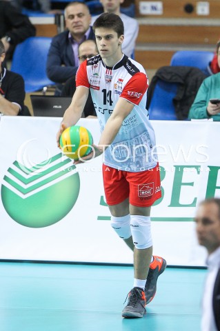  04.11.2015 RZESZOW POLAND<br />SIATKOWKA LIGA MISTRZOW <br />MEN CEV VOLLEYBALL CHAMPIONS LEAGUE 2015/2016<br />MATCH ASSECO RESOVIA - DRAGONS LUGANO <br />N/Z ALEKSANDER SLIWKA SYLWETKA <br /> 
