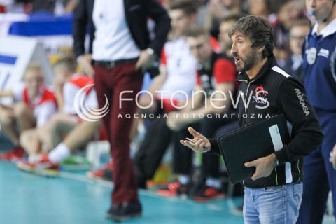  04.11.2015 RZESZOW POLAND<br />SIATKOWKA LIGA MISTRZOW <br />MEN CEV VOLLEYBALL CHAMPIONS LEAGUE 2015/2016<br />MATCH ASSECO RESOVIA - DRAGONS LUGANO <br />N/Z MARIO MOTTA - I TRENER ( HEAD COACH ) SYLWETKA <br /> 