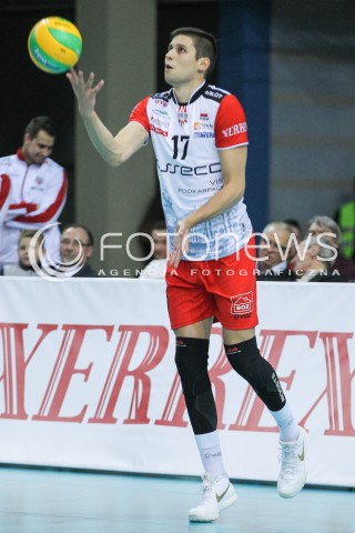  04.11.2015 RZESZOW POLAND<br />SIATKOWKA LIGA MISTRZOW <br />MEN CEV VOLLEYBALL CHAMPIONS LEAGUE 2015/2016<br />MATCH ASSECO RESOVIA - DRAGONS LUGANO <br />N/Z NIKOLAY PENCHEV ( NIKOLAJ PENCZEW ) SYLWETKA <br /> 