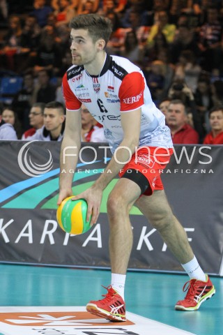  04.11.2015 RZESZOW POLAND<br />SIATKOWKA LIGA MISTRZOW <br />MEN CEV VOLLEYBALL CHAMPIONS LEAGUE 2015/2016<br />MATCH ASSECO RESOVIA - DRAGONS LUGANO <br />N/Z DAWID DRYJA SYLWETKA <br /> 
