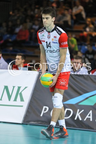  04.11.2015 RZESZOW POLAND<br />SIATKOWKA LIGA MISTRZOW <br />MEN CEV VOLLEYBALL CHAMPIONS LEAGUE 2015/2016<br />MATCH ASSECO RESOVIA - DRAGONS LUGANO <br />N/Z ALEKSANDER SLIWKA SYLWETKA <br /> 