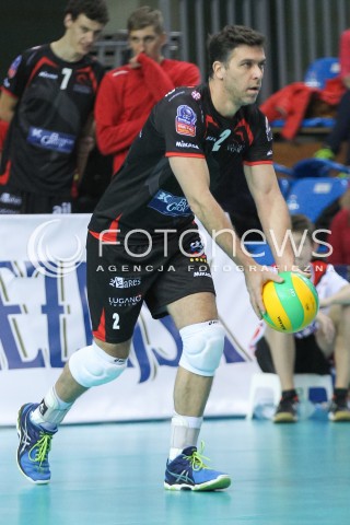  04.11.2015 RZESZOW POLAND<br />SIATKOWKA LIGA MISTRZOW <br />MEN CEV VOLLEYBALL CHAMPIONS LEAGUE 2015/2016<br />MATCH ASSECO RESOVIA - DRAGONS LUGANO <br />N/Z MARCELO ELGARTEN SYLWETKA <br /> 