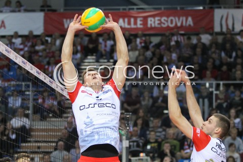  04.11.2015 RZESZOW POLAND<br />SIATKOWKA LIGA MISTRZOW <br />MEN CEV VOLLEYBALL CHAMPIONS LEAGUE 2015/2016<br />MATCH ASSECO RESOVIA - DRAGONS LUGANO <br />N/Z LUKAS TICHACEK DMYTRO PASHYTSKYY ( PASZYCKI ) <br /> 