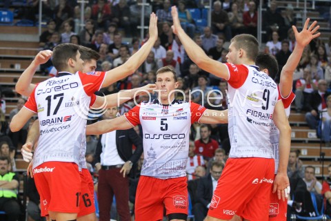  04.11.2015 RZESZOW POLAND<br />SIATKOWKA LIGA MISTRZOW <br />MEN CEV VOLLEYBALL CHAMPIONS LEAGUE 2015/2016<br />MATCH ASSECO RESOVIA - DRAGONS LUGANO <br />N/Z LUKAS TICHACEK RADOSC EMOCJE <br /> 