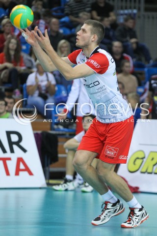  04.11.2015 RZESZOW POLAND<br />SIATKOWKA LIGA MISTRZOW <br />MEN CEV VOLLEYBALL CHAMPIONS LEAGUE 2015/2016<br />MATCH ASSECO RESOVIA - DRAGONS LUGANO <br />N/Z DMYTRO PASHYTSKYY ( PASZYCKI ) SYLWETKA <br /> 