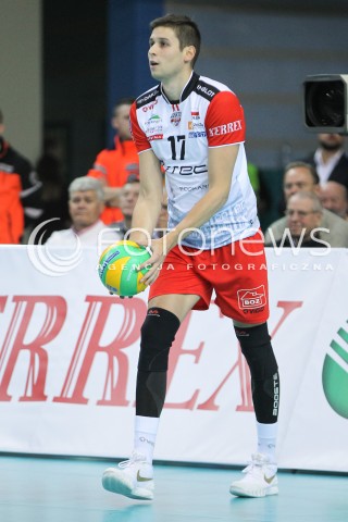  04.11.2015 RZESZOW POLAND<br />SIATKOWKA LIGA MISTRZOW <br />MEN CEV VOLLEYBALL CHAMPIONS LEAGUE 2015/2016<br />MATCH ASSECO RESOVIA - DRAGONS LUGANO <br />N/Z NIKOLAY PENCHEV ( NIKOLAJ PENCZEW ) SYLWETKA <br /> 