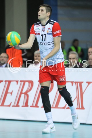  04.11.2015 RZESZOW POLAND<br />SIATKOWKA LIGA MISTRZOW <br />MEN CEV VOLLEYBALL CHAMPIONS LEAGUE 2015/2016<br />MATCH ASSECO RESOVIA - DRAGONS LUGANO <br />N/Z NIKOLAY PENCHEV ( NIKOLAJ PENCZEW ) SYLWETKA <br /> 