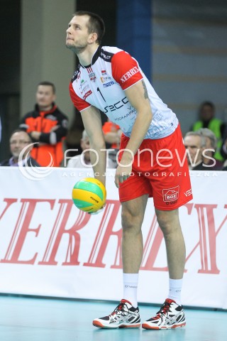  04.11.2015 RZESZOW POLAND<br />SIATKOWKA LIGA MISTRZOW <br />MEN CEV VOLLEYBALL CHAMPIONS LEAGUE 2015/2016<br />MATCH ASSECO RESOVIA - DRAGONS LUGANO <br />N/Z BARTOSZ KUREK SYLWETKA <br /> 