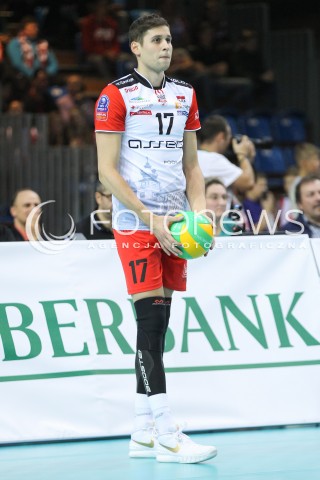  04.11.2015 RZESZOW POLAND<br />SIATKOWKA LIGA MISTRZOW <br />MEN CEV VOLLEYBALL CHAMPIONS LEAGUE 2015/2016<br />MATCH ASSECO RESOVIA - DRAGONS LUGANO <br />N/Z NIKOLAY PENCHEV ( NIKOLAJ PENCZEW ) SYLWETKA <br /> 