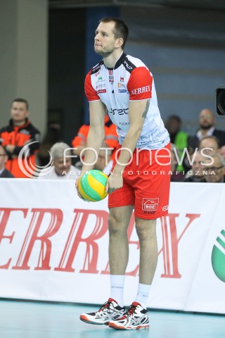  04.11.2015 RZESZOW POLAND<br />SIATKOWKA LIGA MISTRZOW <br />MEN CEV VOLLEYBALL CHAMPIONS LEAGUE 2015/2016<br />MATCH ASSECO RESOVIA - DRAGONS LUGANO <br />N/Z BARTOSZ KUREK SYLWETKA <br /> 