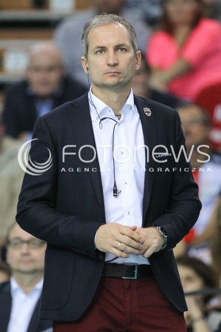  04.11.2015 RZESZOW POLAND<br />SIATKOWKA LIGA MISTRZOW <br />MEN CEV VOLLEYBALL CHAMPIONS LEAGUE 2015/2016<br />MATCH ASSECO RESOVIA - DRAGONS LUGANO <br />N/Z ANDRZEJ KOWAL - I TRENER ( HEAD COACH ) SYLWETKA <br /> 