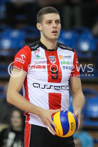  07.11.2015 RZESZOW<br />SIATKOWKA PLUSLIGA 2015/2016 MEN VOLLEYBALL POLAND POLISH PLUS LIGA LEAGUE SEASON 2015/2016<br />MECZ ASSECO RESOVIA RZESZOW - BBTS BIELSKO BIALA <br />N/Z DMYTRO PASHYTSKYY ( PASZYCKI ) SYLWETKA <br /> 