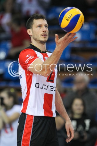  07.11.2015 RZESZOW<br />SIATKOWKA PLUSLIGA 2015/2016 MEN VOLLEYBALL POLAND POLISH PLUS LIGA LEAGUE SEASON 2015/2016<br />MECZ ASSECO RESOVIA RZESZOW - BBTS BIELSKO BIALA <br />N/Z OLIEG ACHREM ( ALEH AKHREM ) SYLWETKA <br /> 