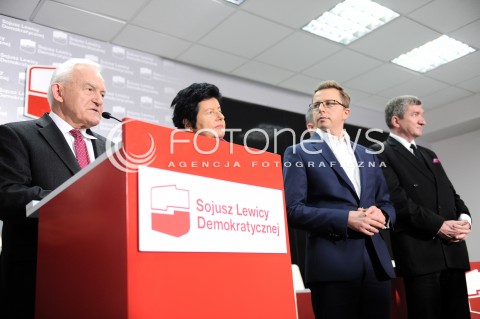  07.11.2015 WARSZAWA<br />RADA KRAJOWA SLD KONFERENCJA PRASOWA<br />N/Z LESZEK MILLER JERZY WENDERLICH<br /> 
