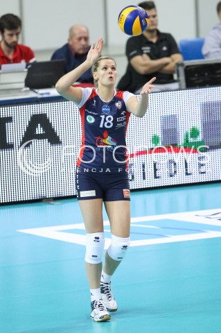  09.11.2015 RZESZOW<br />SIATKOWKA ORLEN LIGA 2015/2016 WOMEN VOLLEYBALL POLAND POLISH ORLENLIGA LEAGUE SEASON 2015/2016<br />MECZ DEVELOPRES SKYRES RZESZOW - BUDOWLANI LODZ<br />N/Z PAVLA VINCOUROVA SYLWETKA <br /> 