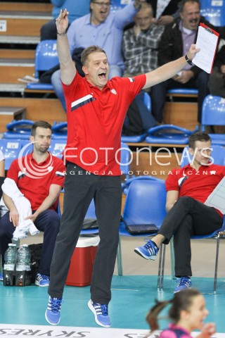 09.11.2015 RZESZOW<br />SIATKOWKA ORLEN LIGA 2015/2016 WOMEN VOLLEYBALL POLAND POLISH ORLENLIGA LEAGUE SEASON 2015/2016<br />MECZ DEVELOPRES SKYRES RZESZOW - BUDOWLANI LODZ<br />N/Z JACEK PASINSKI - I TRENER ( HEAD COACH ) RADOSC EMOCJE ZWYCIESTWO SYLWETKA<br /> 