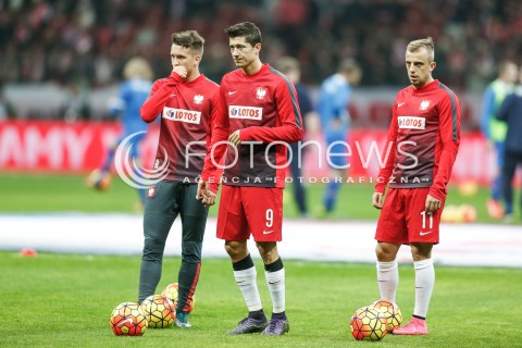  13.11.2015 WARSZAWA PILKA NOZNA <br />FRIENDLY FOOTBALL MATCH<br />POLISH NATIONAL TEAM<br />MECZ TOWARZYSKI<br />MECZ POLSKA - ISLANDIA<br />N/Z ROBERT LEWANDOWSKI KAMIL GROSICKI<br /> 