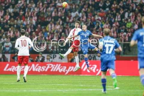  13.11.2015 WARSZAWA PILKA NOZNA <br />FRIENDLY FOOTBALL MATCH<br />POLISH NATIONAL TEAM<br />MECZ TOWARZYSKI<br />MECZ POLSKA - ISLANDIA<br />N/Z LUKASZ SZUKALA KOLBEINN SIGTHORSSON<br /> 