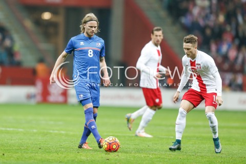  13.11.2015 WARSZAWA PILKA NOZNA <br />FRIENDLY FOOTBALL MATCH<br />POLISH NATIONAL TEAM<br />MECZ TOWARZYSKI<br />MECZ POLSKA - ISLANDIA<br />N/Z BIRKIR BJARNASON<br /> 