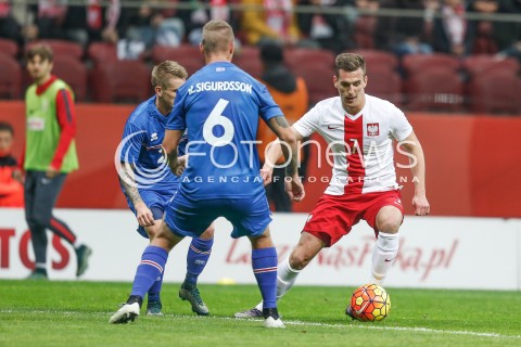  13.11.2015 WARSZAWA PILKA NOZNA <br />FRIENDLY FOOTBALL MATCH<br />POLISH NATIONAL TEAM<br />MECZ TOWARZYSKI<br />MECZ POLSKA - ISLANDIA<br />N/Z ARKADIUSZ MILIK<br /> 