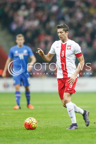  13.11.2015 WARSZAWA PILKA NOZNA <br />FRIENDLY FOOTBALL MATCH<br />POLISH NATIONAL TEAM<br />MECZ TOWARZYSKI<br />MECZ POLSKA - ISLANDIA<br />N/Z ROBERT LEWANDOWSKI<br /> 