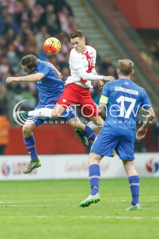  13.11.2015 WARSZAWA PILKA NOZNA <br />FRIENDLY FOOTBALL MATCH<br />POLISH NATIONAL TEAM<br />MECZ TOWARZYSKI<br />MECZ POLSKA - ISLANDIA<br />N/Z PIOTR ZIELINSKI<br /> 