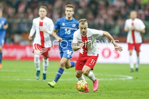  13.11.2015 WARSZAWA PILKA NOZNA <br />FRIENDLY FOOTBALL MATCH<br />POLISH NATIONAL TEAM<br />MECZ TOWARZYSKI<br />MECZ POLSKA - ISLANDIA<br />N/Z KAMIL GROSICKI<br /> 