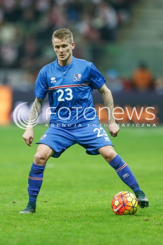  13.11.2015 WARSZAWA PILKA NOZNA <br />FRIENDLY FOOTBALL MATCH<br />POLISH NATIONAL TEAM<br />MECZ TOWARZYSKI<br />MECZ POLSKA - ISLANDIA<br />N/Z ARI FREYR SKULASON<br /> 
