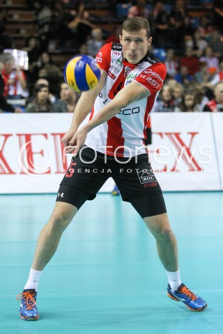  14.11.2015 RZESZOW<br />SIATKOWKA PLUSLIGA 2015/2016 MEN VOLLEYBALL POLAND POLISH PLUS LIGA LEAGUE SEASON 2015/2016<br />MECZ ASSECO RESOVIA RZESZOW - JASTRZEBSKI WEGIEL<br />N/Z LUKAS TICHACEK SYLWETKA <br /> 