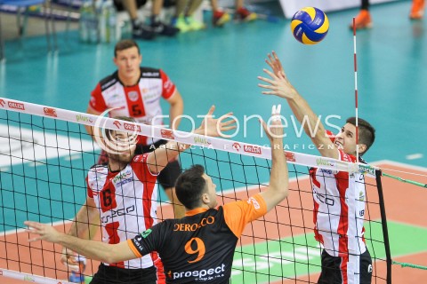  14.11.2015 RZESZOW<br />SIATKOWKA PLUSLIGA 2015/2016 MEN VOLLEYBALL POLAND POLISH PLUS LIGA LEAGUE SEASON 2015/2016<br />MECZ ASSECO RESOVIA RZESZOW - JASTRZEBSKI WEGIEL<br />N/Z ALEKSANDER SLIWKA JASON DE ROCCO <br /> 