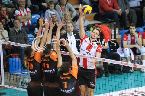  14.11.2015 RZESZOW<br />SIATKOWKA PLUSLIGA 2015/2016 MEN VOLLEYBALL POLAND POLISH PLUS LIGA LEAGUE SEASON 2015/2016<br />MECZ ASSECO RESOVIA RZESZOW - JASTRZEBSKI WEGIEL<br />N/Z BARTOSZ KUREK <br /> 