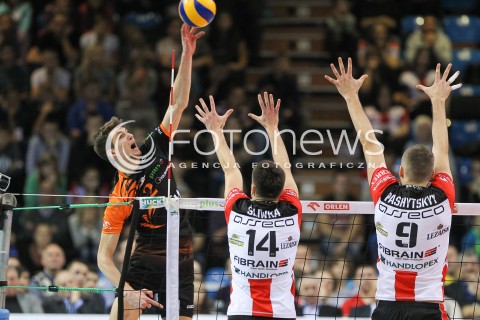  14.11.2015 RZESZOW<br />SIATKOWKA PLUSLIGA 2015/2016 MEN VOLLEYBALL POLAND POLISH PLUS LIGA LEAGUE SEASON 2015/2016<br />MECZ ASSECO RESOVIA RZESZOW - JASTRZEBSKI WEGIEL<br />N/Z MACIEJ MUZAJ <br /> 