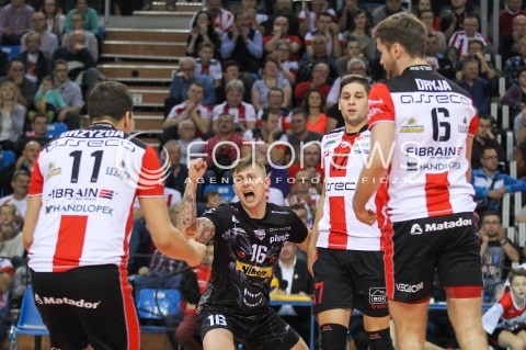  14.11.2015 RZESZOW<br />SIATKOWKA PLUSLIGA 2015/2016 MEN VOLLEYBALL POLAND POLISH PLUS LIGA LEAGUE SEASON 2015/2016<br />MECZ ASSECO RESOVIA RZESZOW - JASTRZEBSKI WEGIEL<br />N/Z KRZYSZTOF IGNACZAK NIKOLAY PENCHEV ( NIKOLAJ PENCZEW ) RADOSC EMOCJE <br /> 